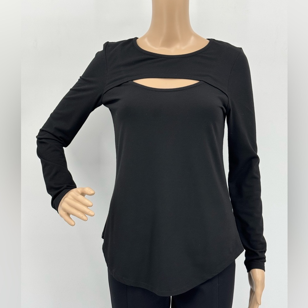 Verve Ami Black Peekaboo Long Sleeve T- Shirt.
